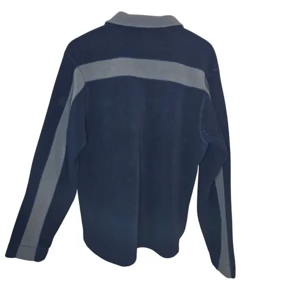 OLD NAVY Men's Navy Blue & Gray Quarter-Zip Fleece Small 0327 - Picture 3 of 9